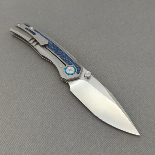 VORIXN Flipper & Thumb Stud Knife Titanium & G10 Handle (3.8" 10Cr15CoMoV Blade) KB005