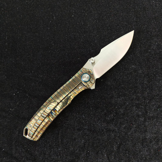 VORIXN Verdant VG10 folding knife open clip side with blade angled upward