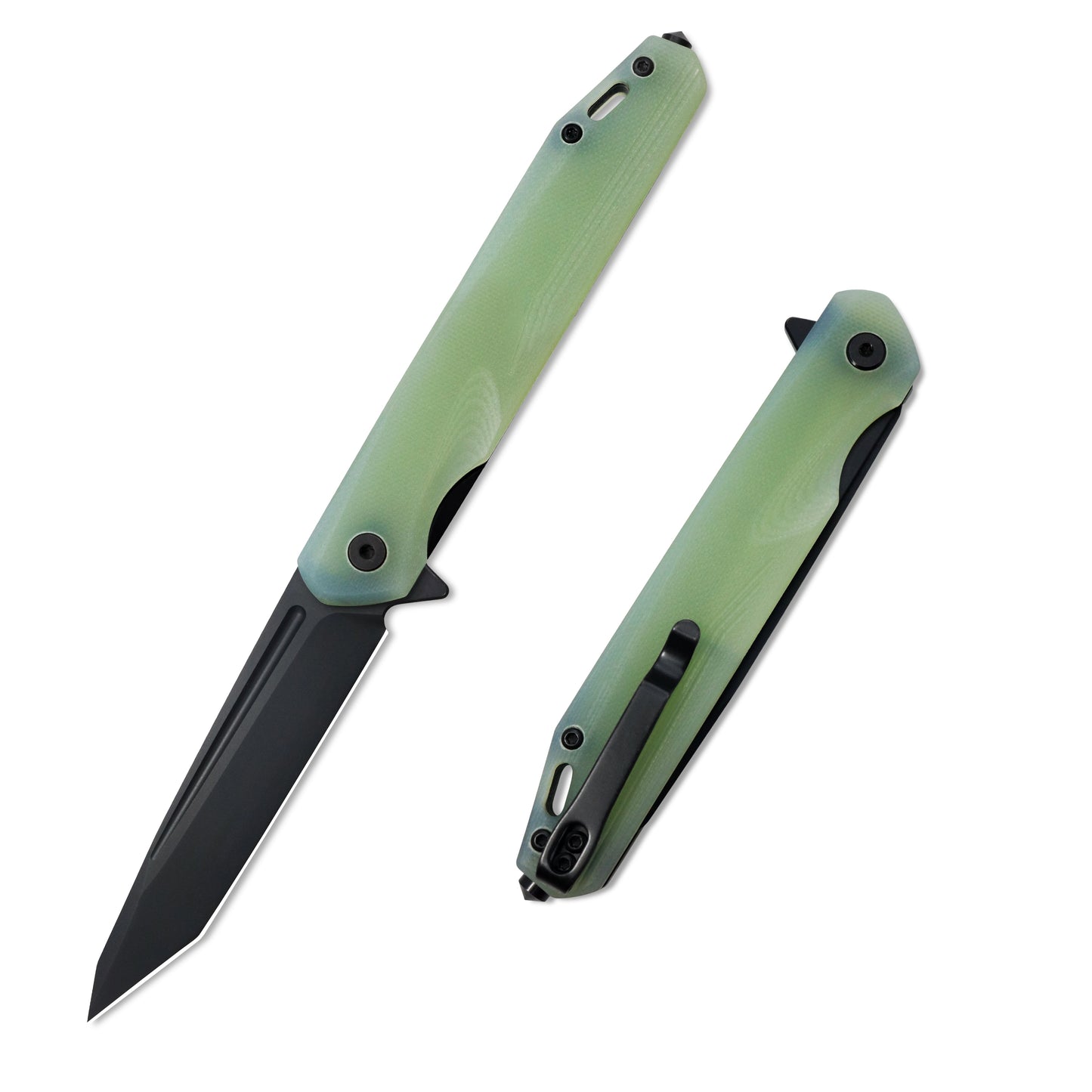 VORIXN Flipper Knife 2Cr13 & Carbon Fiber Handle (4.9" D2 Blade) KM002