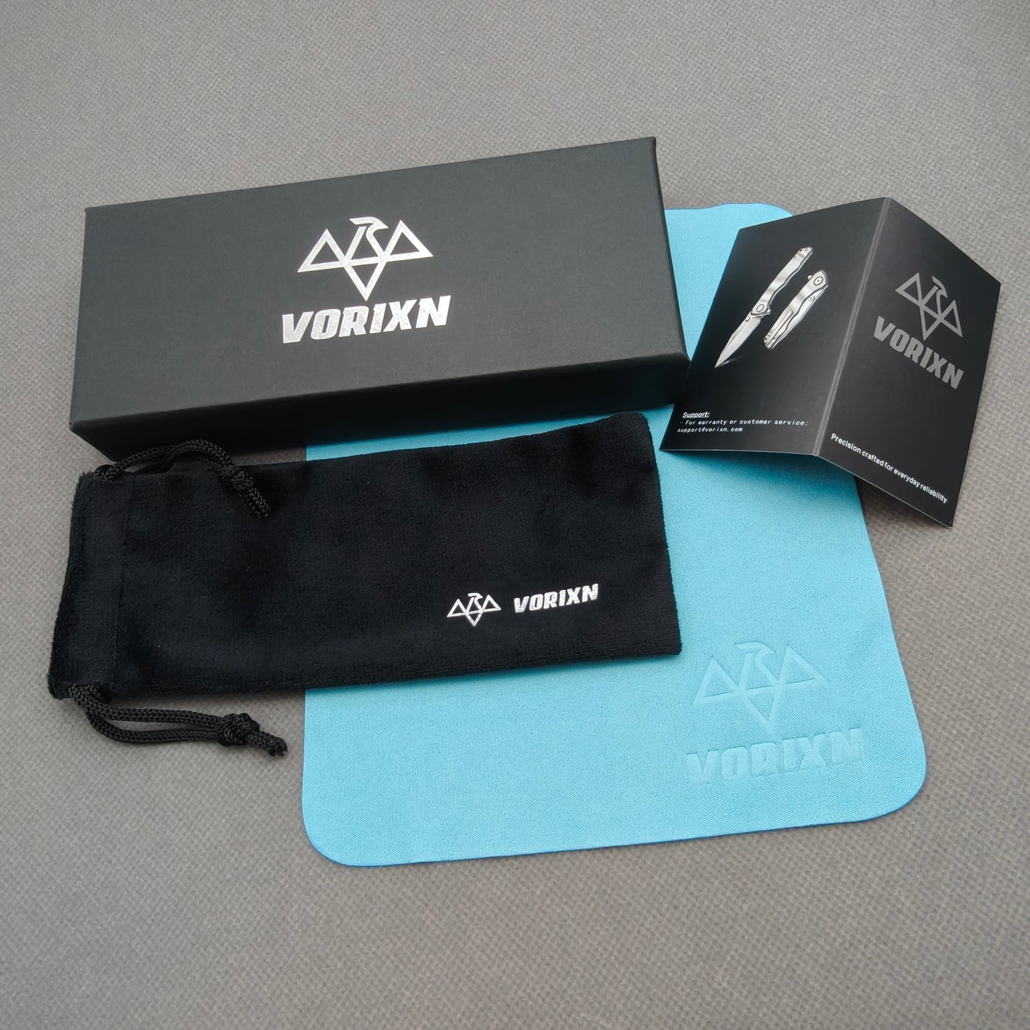 Vorixn Flipper & Thumb Hole Knife Titanium Copper Foil Carbon Fiber Handle (3.5" M390 Blade) KB080