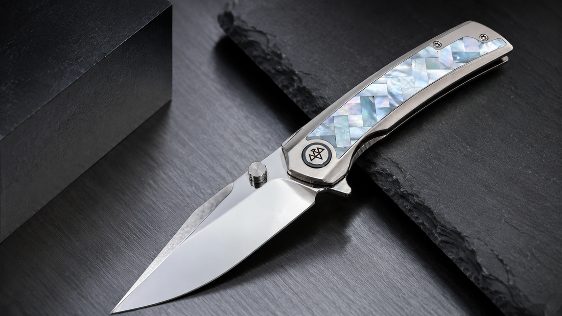 M390 blade steel folding knife guide featuring mirror-polished blade, premium handle materials, and EDC craftsmanship