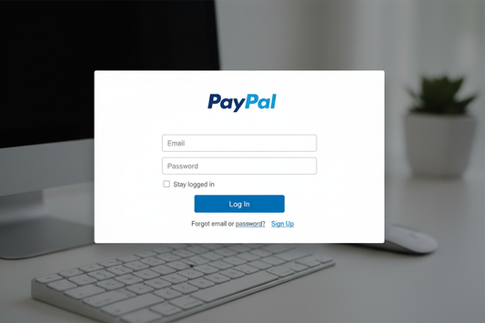 PayPal login screen on a desktop computer for the VORIXN PayPal checkout guide
