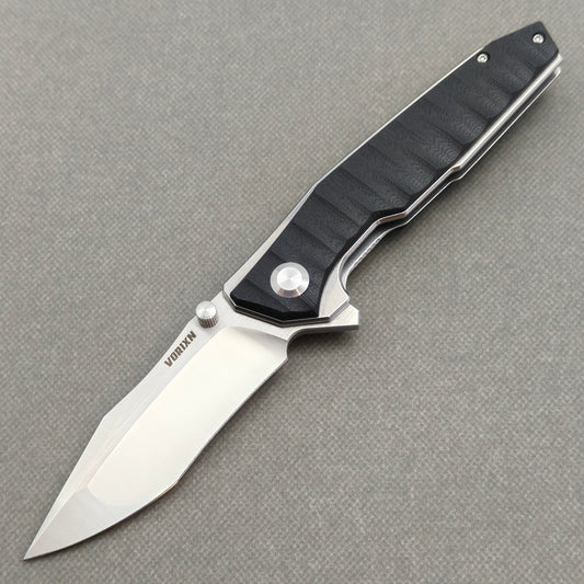 VORIXN Flipper & Thumb Stud Knife Stainless Steel & G10 Handle (5.0" 9Cr13 Blade) KA008