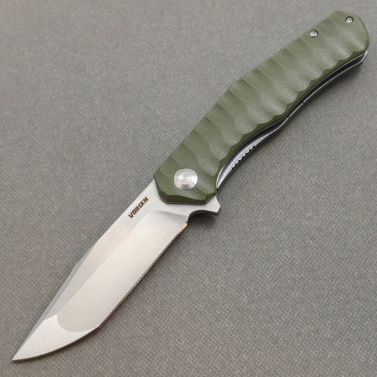VORIXN Flipper & Thumb Stud Knife Stainless Steel & G10 Handle (4.1" 9Cr13 Blade) KA007