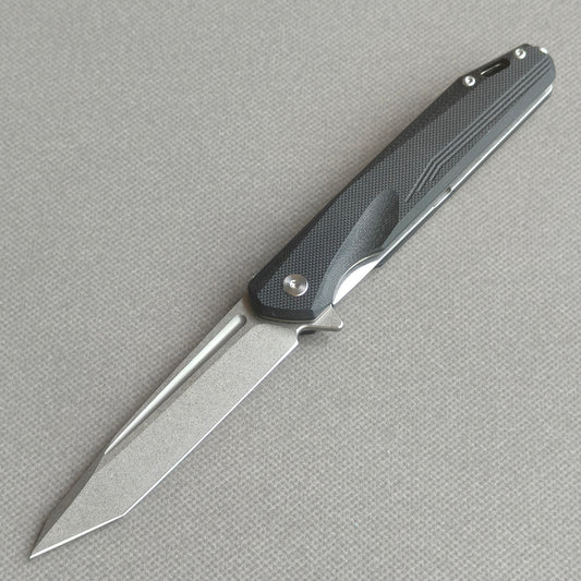 VORIXN Flipper Knife 2Cr13 & Carbon Fiber Handle (3.8" D2 Blade) KM002