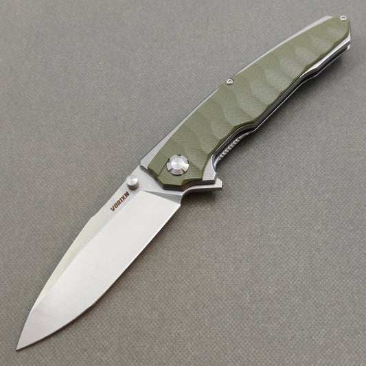 VORIXN Flipper & Thumb Stud Knife Stainless Steel & G10 Handle (4.1" 9Cr13 Blade) KA007