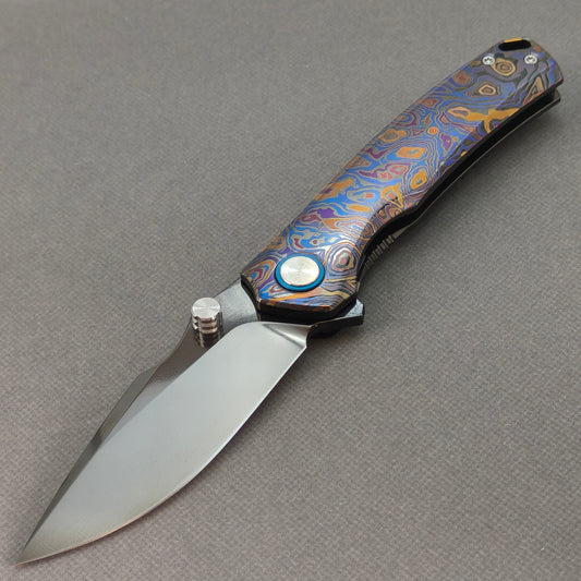 Vorixn “TOPOGRAPH” Flipper & Thumb Stud Knife Zirconium Handle (3.6" 10Cr15CoMoV steel Blade) KB046