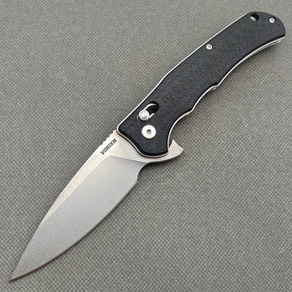 Couteau VORIXN Flipper en acier inoxydable et manche G10 (lame D2 de 3,7") KA014