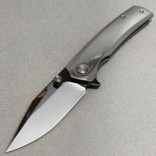 VORIXN "Obsidian Current" Flipper & Thumb Stud Knife Hand-Flamed Zirconium Handle (3.8" M390 Blade) KB087