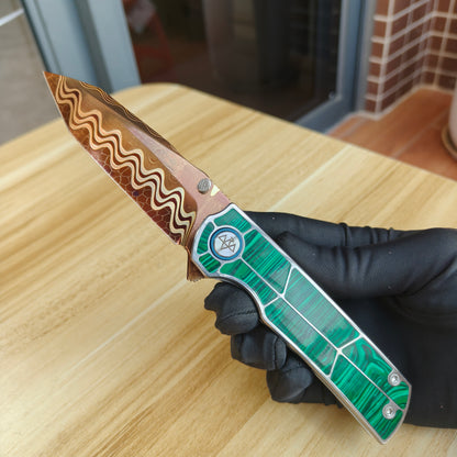 VORIXN "Ocean Mirage" Flipper & "Forest Mirage", Thumb Stud Knife (3.4" Blade) KB059. KB060, KB061, KB062, KB063