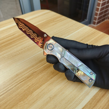 VORIXN "Ocean Mirage" Flipper & "Forest Mirage", Thumb Stud Knife (3.4" Blade) KB059. KB060, KB061, KB062, KB063