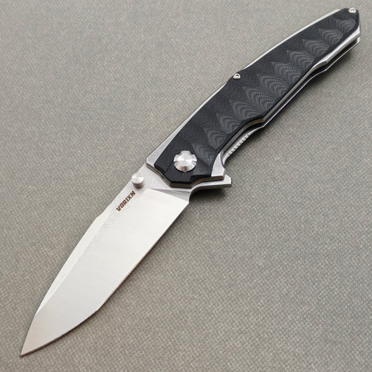 VORIXN KA009 Folding Knife – open non-clip side view showing Stainless Steel & G10 handle and 9Cr13 blade profile