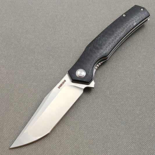 VORIXN KA006 Folding Knife – open non-clip side view showing Stainless Steel & G10 handle and 9Cr13 blade profile
