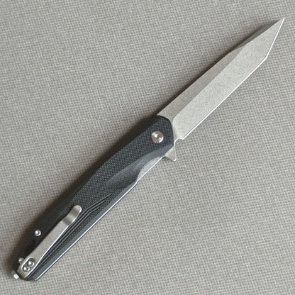 Couteau pliant VORIXN Flipper avec manche en fibre de carbone et acier 2Cr13 (lame D2 de 3,8") KM002