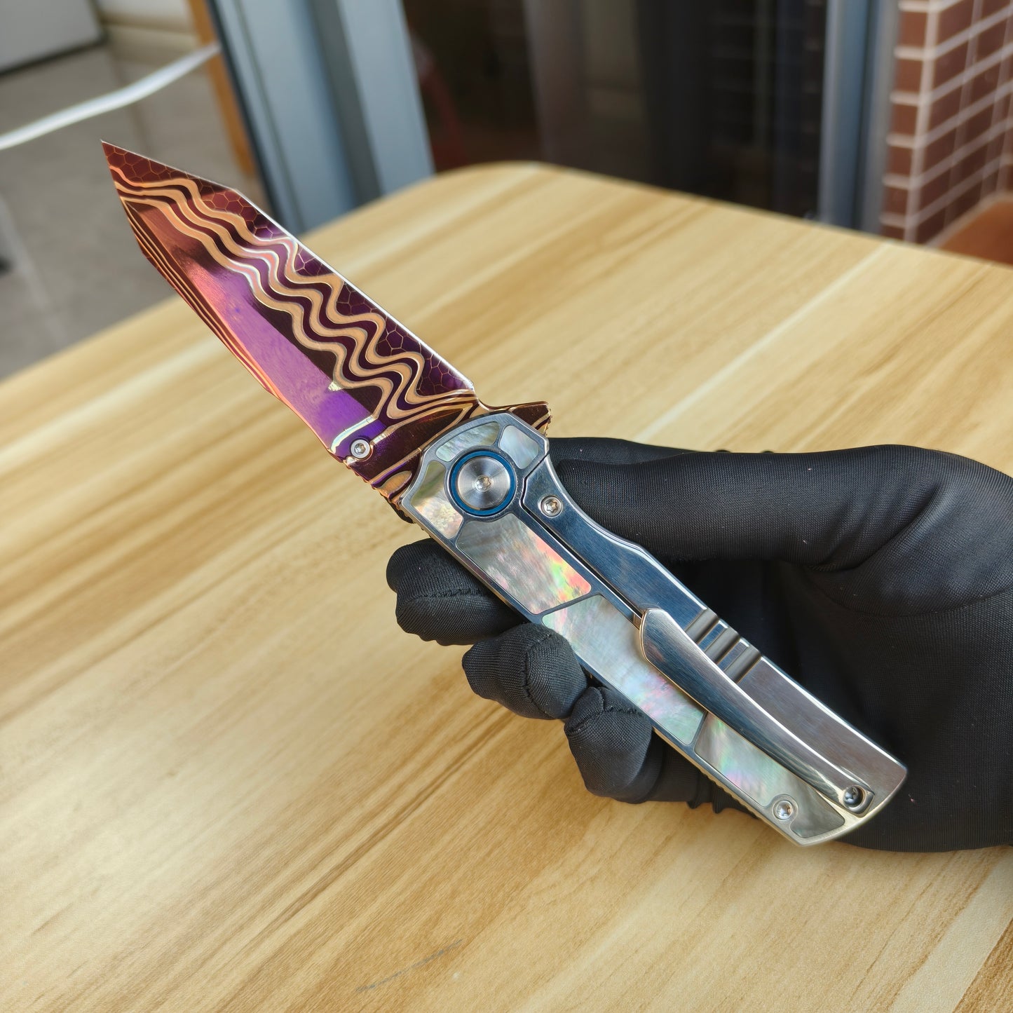 VORIXN "Ocean Mirage" Flipper & "Forest Mirage", Thumb Stud Knife (3.4" Blade) KB059. KB060, KB061, KB062, KB063