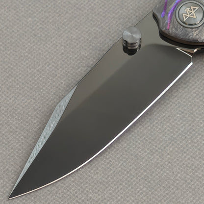 VORIXN "Voidmaw" (3.8" M390 Blade) Hand-Engraved & Anodized Titanium Handle Flipper & Thumb Stud Folding Knife - KB123