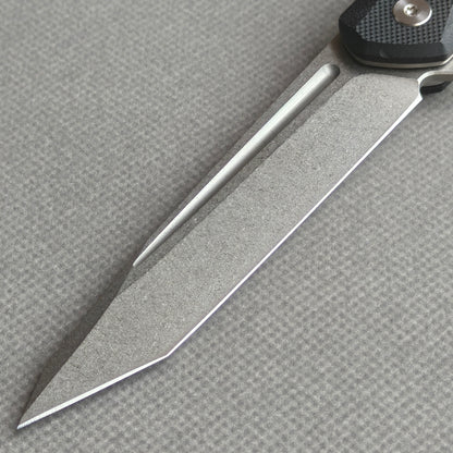 Couteau pliant VORIXN Flipper avec manche en fibre de carbone et acier 2Cr13 (lame D2 de 3,8") KM002