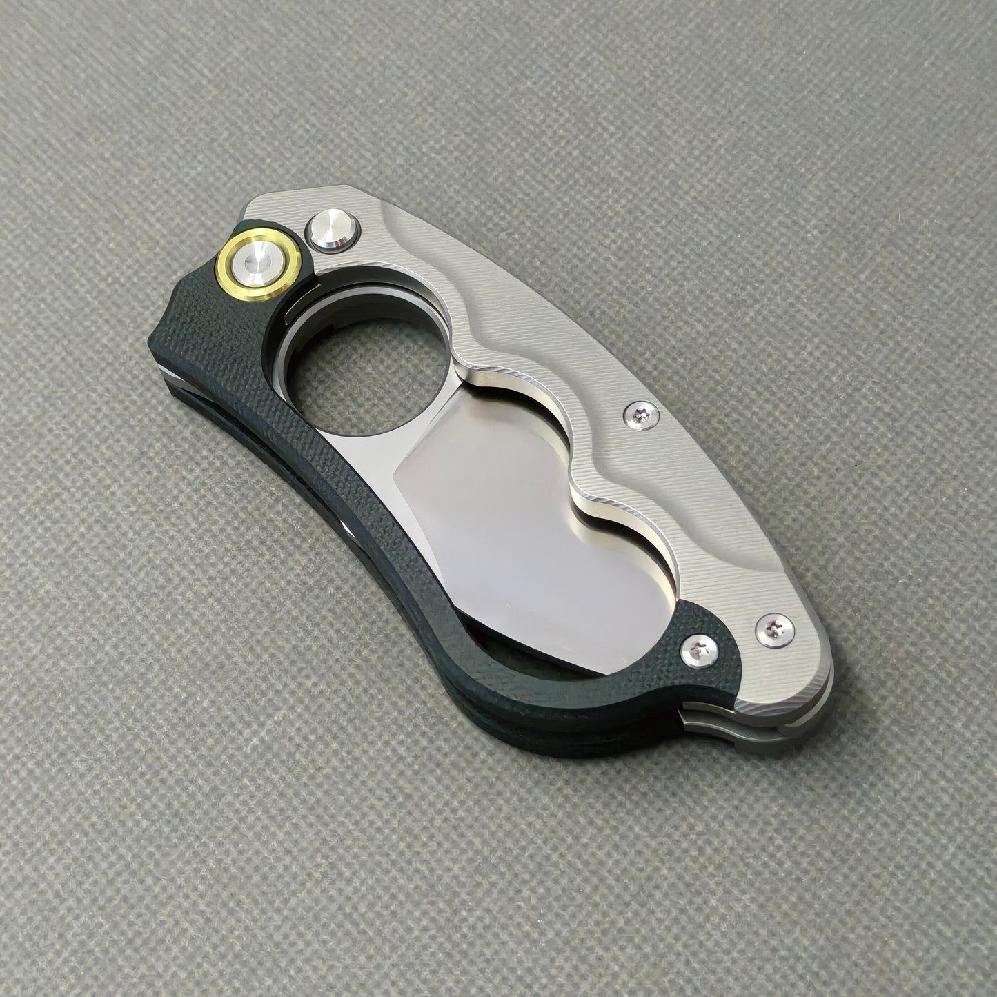 RIHE Design Folding Knife Titanium+G10 Handle (2.4" D2 Blade) KB073
