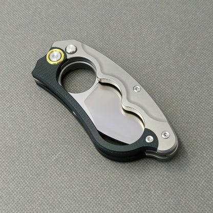 RIHE Design Folding Knife Titanium+G10 Handle (2.4" D2 Blade) KB073