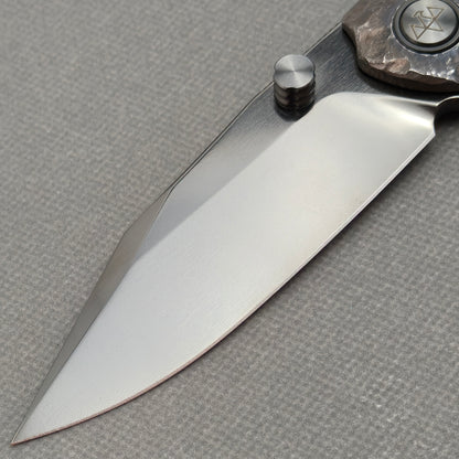 VORIXN "Rex" (3.8" M390 Blade) Hand-Engraved Titanium Handle Flipper & Thumb Stud Folding Knife - KB119