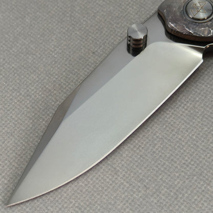 VORIXN "Rex" (3.8" M390 Blade) Hand-Engraved & Anodized Titanium Handle Flipper & Thumb Stud Folding Knife - KB118