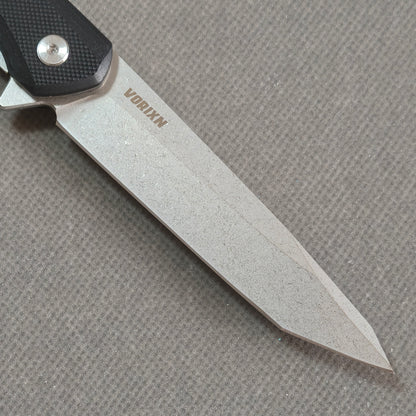 VORIXN Flipper Knife 2Cr13 & Carbon Fiber Handle (3.8" D2 Blade) KM002