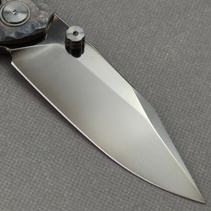 VORIXN "Rex" (3.8" M390 Blade) Hand-Engraved Titanium Handle Flipper & Thumb Stud Folding Knife - KB119