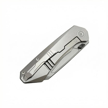 VORIXN Aerial KB071 closed view, clip side, titanium PVD handle full profile