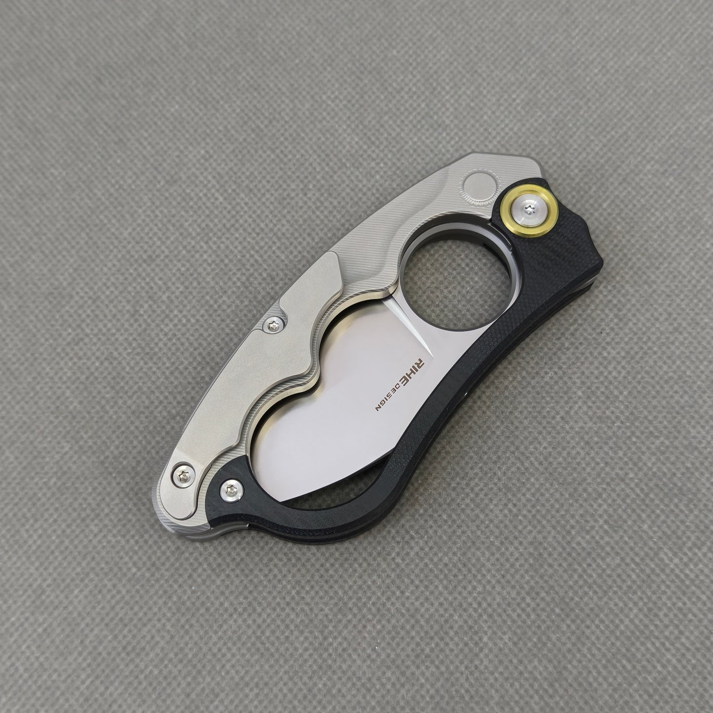 RIHE Design Folding Knife Titanium+G10 Handle (2.4" D2 Blade) KB073