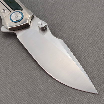 Vorixn "VERDANT" Flipper- & Daumenpin-Messer Titan & Labor-Türkis-Griff (9,14 cm 10Cr15CoMoV Klinge) KB042