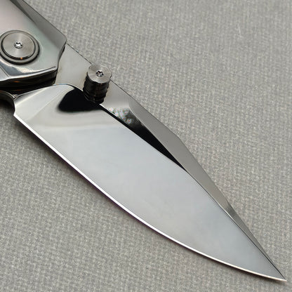 VORIXN „Obsidian Current“ Flipper- & Daumenpin-Messer, handgeflammter Zirkoniumgriff (9,7 cm M390 Klinge) KB087