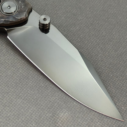 VORIXN "Rex" (3.8" M390 Blade) Hand-Engraved & Anodized Titanium Handle Flipper & Thumb Stud Folding Knife - KB118