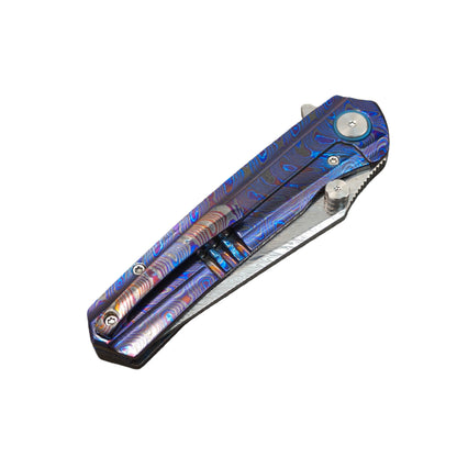 Vorixn Lumin folding knife closed showing full handle design and overall knife, clip side