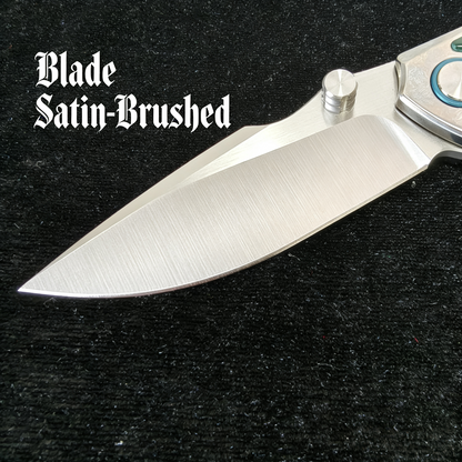 VORIXN Verdant folding knife showing blade satin-brushed details