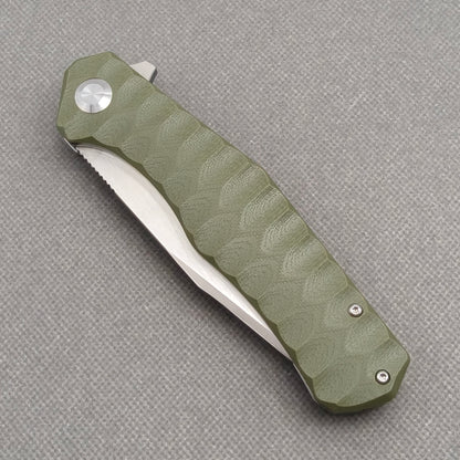VORIXN Flipper Messer Edelstahl & G10 Griff (9,9 cm 9Cr18 Klinge) KA010