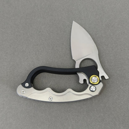 RIHE Design Folding Knife Titanium+G10 Handle (2.4" D2 Blade) KB073