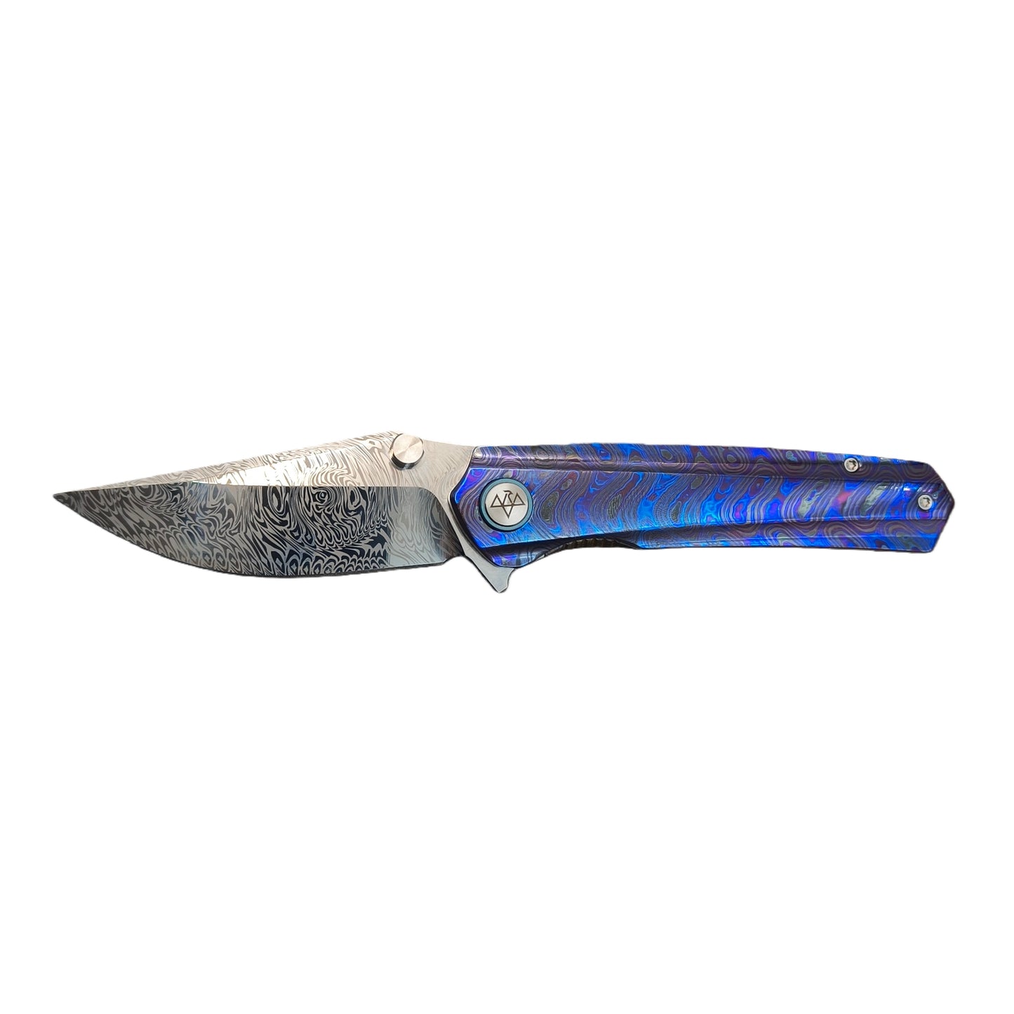 Vorixn Lumin folding knife fully open showing non-clip side, blade horizontal