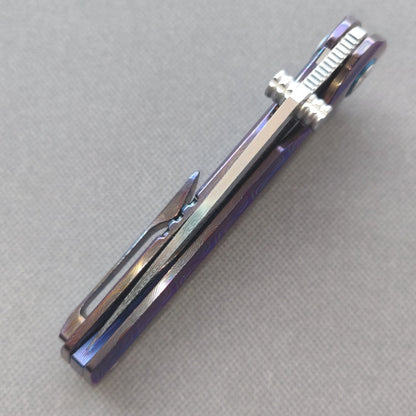 VORIXN "Lumin" Flipper & Thumb Stud Knife Flamed-Zirconium Handle (3.6" Damascus Blade) KB065