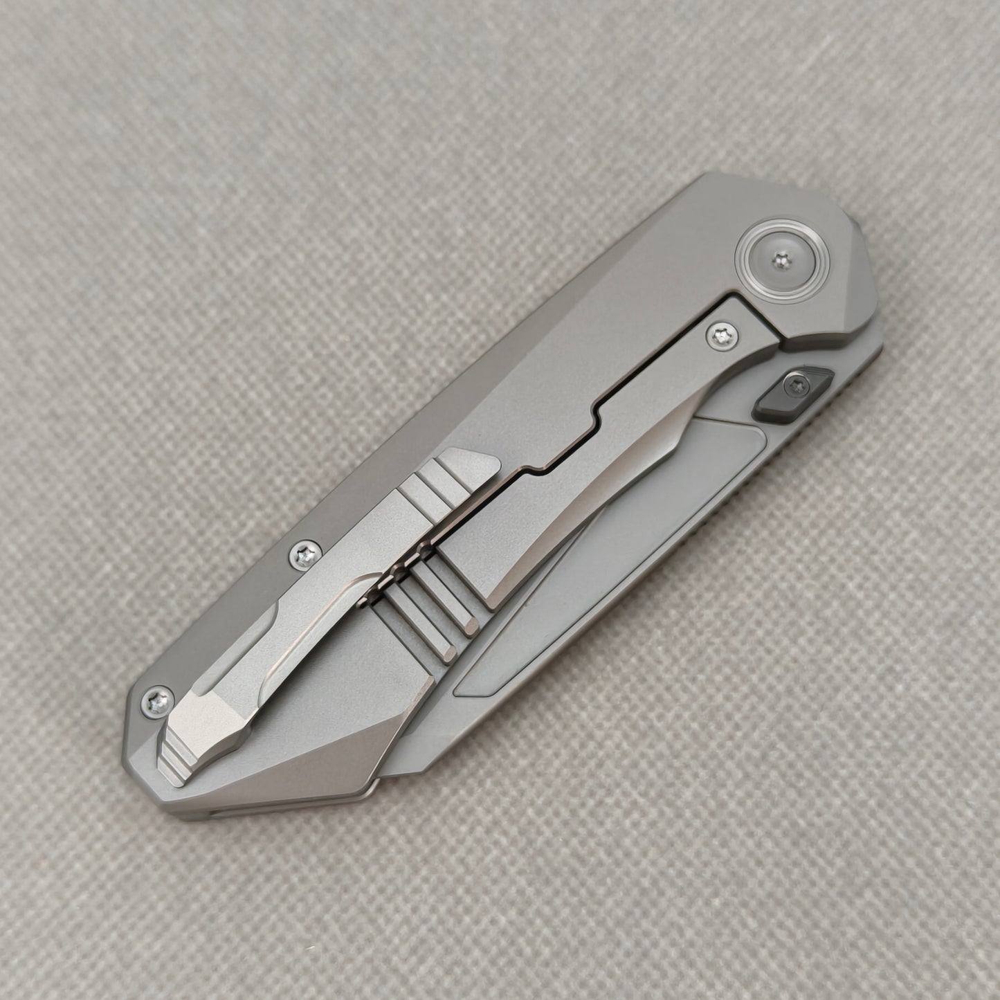 VORIXN "Aerial" Thumb Stud Knife PVD Coating Titanium Handle (3.2" M390 Blade) KB071