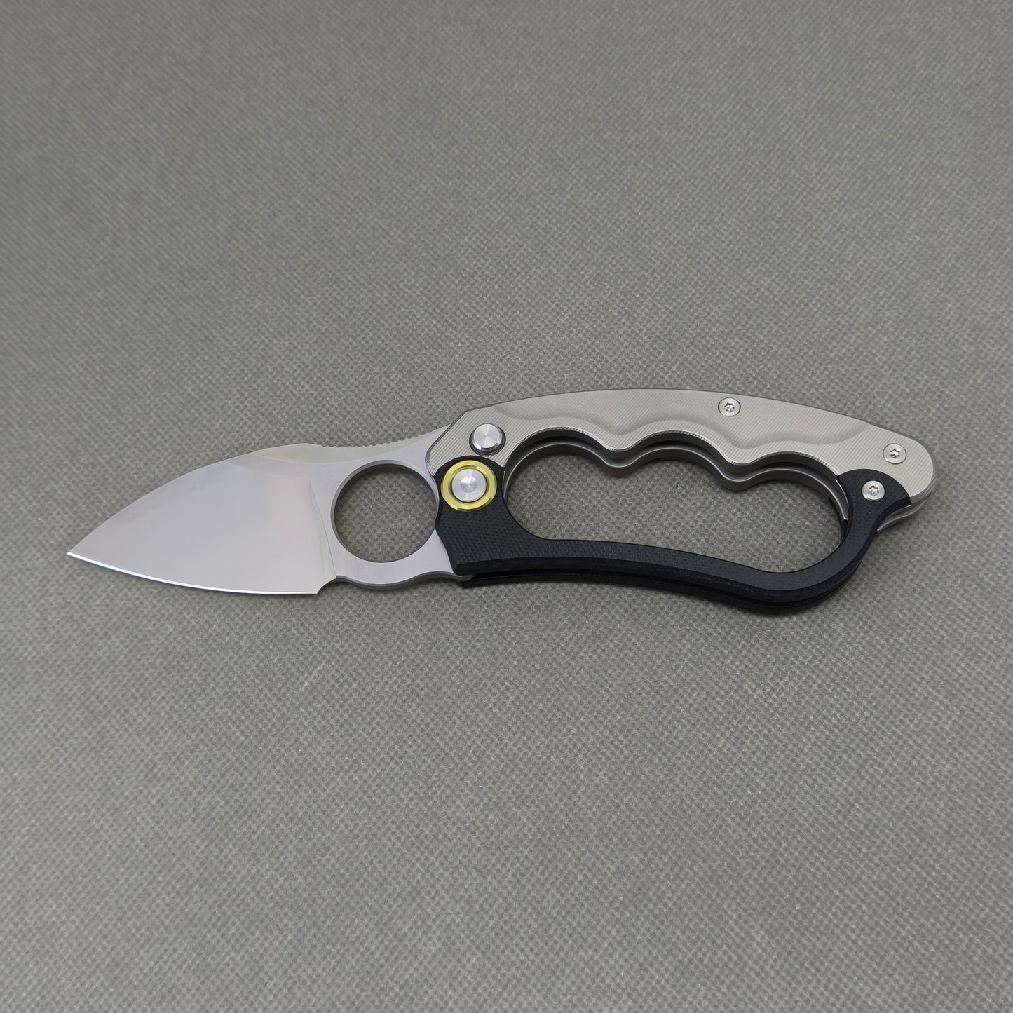 RIHE Design Folding Knife Titanium+G10 Handle (2.4" D2 Blade) KB073