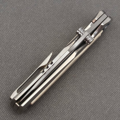 Vorixn "LUCENT" Flipper & Thumb Stud Messer mit Titan & technischem Mineralverbundgriff (9,1 cm 10Cr15CoMoV Klinge) KB044