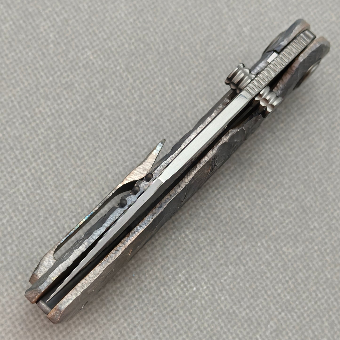 VORIXN "Rex" (3.8" M390 Blade) Hand-Engraved Titanium Handle Flipper & Thumb Stud Folding Knife - KB119