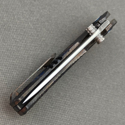 VORIXN „Skull Mirror“ Flipper- & Daumenpin-Messer, Titan-gravierter, anodisch gefärbter Griff (10,2 cm 10Cr15CoMoV Klinge) KB089