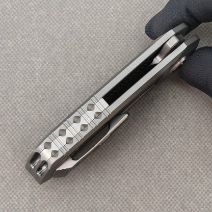 VORIXN "Aerial" Flipper Knife PVD Coating Titanium Handle (2.8" CPM S35VN Blade) KB072