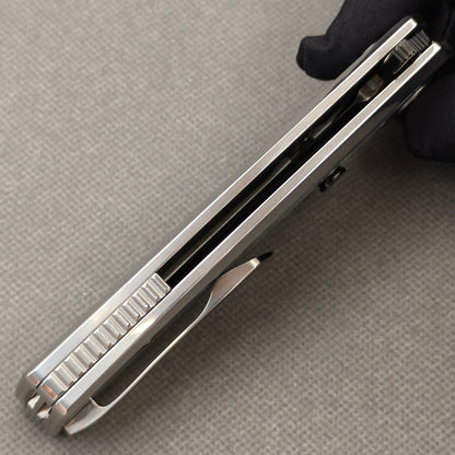 VORIXN Ocean Mirage KB104 Folding Knife – closed side construction view showing pocket clip, spacer, and handle layers