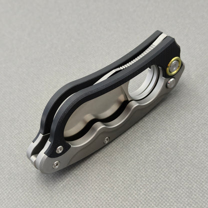 RIHE Design Folding Knife Titanium+G10 Handle (2.4" D2 Blade) KB073