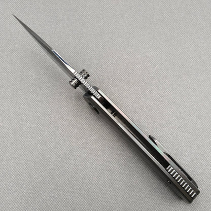 VORIXN „Obsidian Current“ Flipper- & Daumenpin-Messer, handgeflammter Zirkoniumgriff (9,7 cm M390 Klinge) KB087