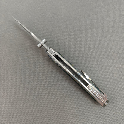 Vorixn "VERDANT" Flipper- & Daumenpin-Messer Titan & Labor-Türkis-Griff (9,14 cm 10Cr15CoMoV Klinge) KB042