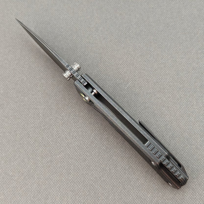 RIHE Design Klappmesser Titan+Carbon Fiber Griff (9,4 cm Bohler M390 Klinge) KB077