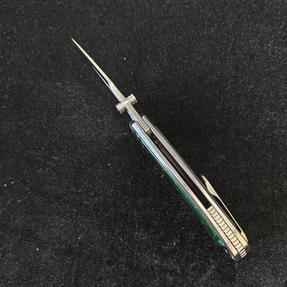 VORIXN Verdant folding knife open top view showing blade spine alignment